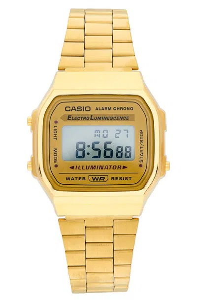 Casio Vintage A168wg-9mv Digital Bracelet Watch, 36.3mm X 38.6mm In Gold