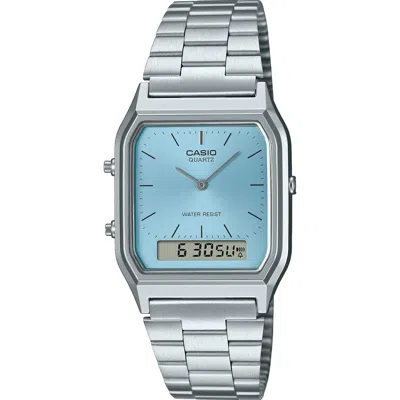 Casio Vintage Collection Analog/digital Bracelet Watch, 38.8mm × 29.8mm In Silver