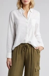 Caslon Linen Blend Button-up Shirt In White