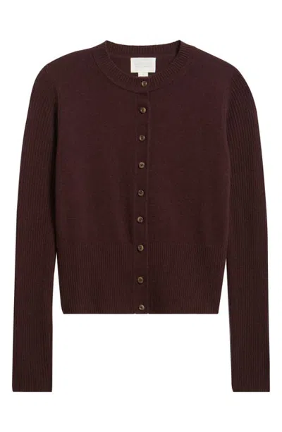Caslonr Caslon(r) Wool & Cashmere Blend Cardigan In Brown