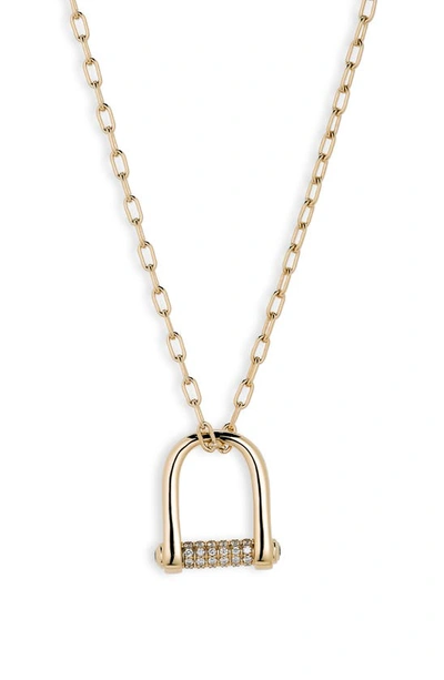 Cast The Code Diamond Pendant Necklace In Gold