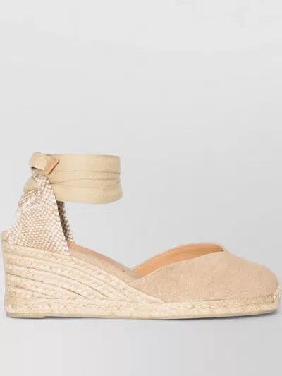 Castañer Leather Espadrilles Braided Band Canvas Wedge