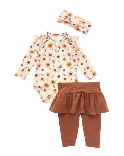 Catherine Malandrino Kids' 3pc Bodysuit Set In Neutral