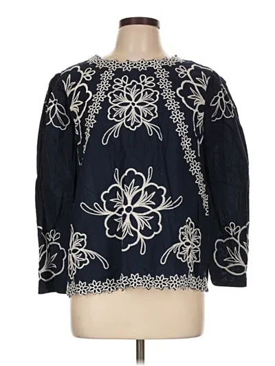 Pre-owned Cato 3/4 Sleeve Blouse In Blue