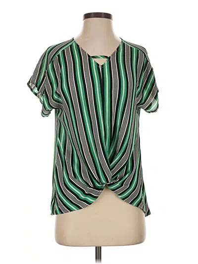 Pre-owned Cato Short Sleeve Blouse In Green