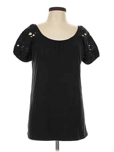 Pre-owned Cato Short Sleeve Top Black Cold Shoulder Neckline Tops