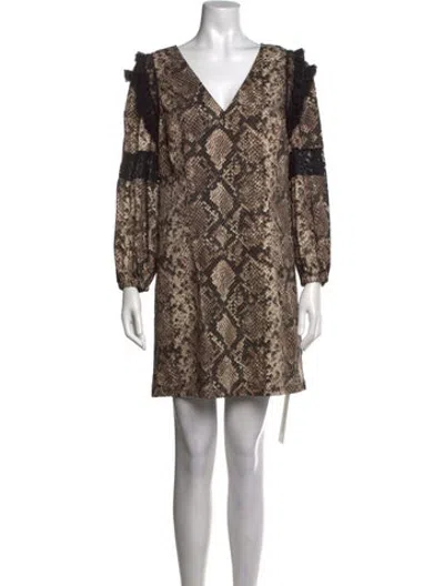 Pre-owned Cavalli Class Animal Print Mini Dress In Brown
