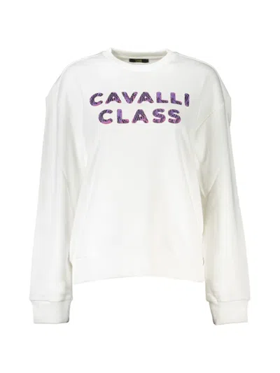 Cavalli Class Logo-print Sweatshirt In White