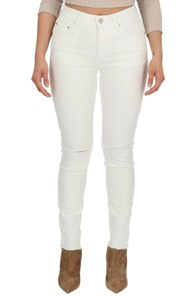 Cavalli Class Mid Rise Ultra Slim Distress Leg Jeans In White
