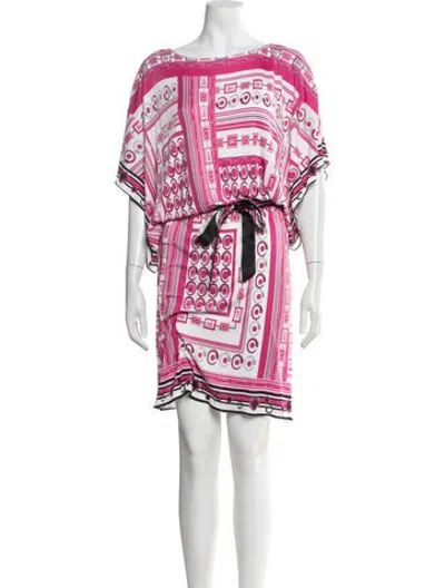 Pre-owned Cavalli Class Printed Mini Dress In Pink