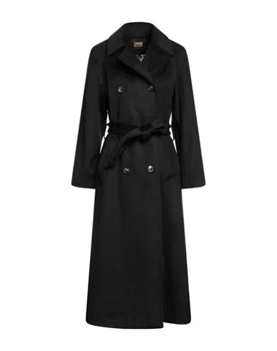 Cavalli Class Woman Coat Black Size 6 Wool, Polyester, Acrylic