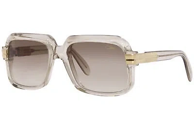 Pre-owned Cazal Legends 607 009 Sunglasses Greige Transparent/tan Gradient Lenses 56mm In Brown
