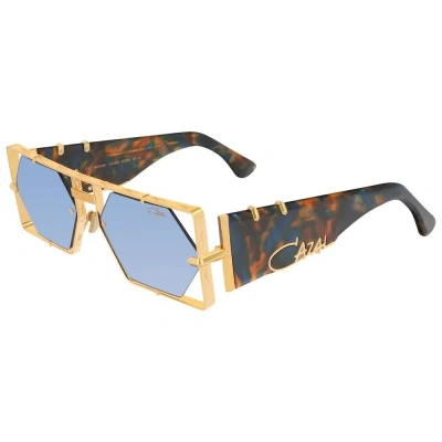 Pre-owned Cazal Limited Edition 004 Tortiose/gold Gradient Blue Lens Geometric Sunglasses