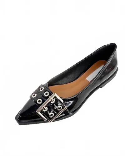 Ccocci Women's Rivets Pointed Toe Slip-on Flats In Black