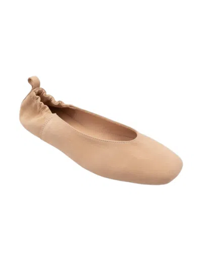 Ccocci Women's Soft Suede Scrunch Heel Square-toe Ballet Flats In Nude In Multi