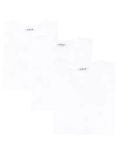 Cdlp Short-sleeve Cotton-blend T-shirt In Weiss