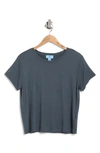 Cece Boxy Crop T-shirt In Blue Slate