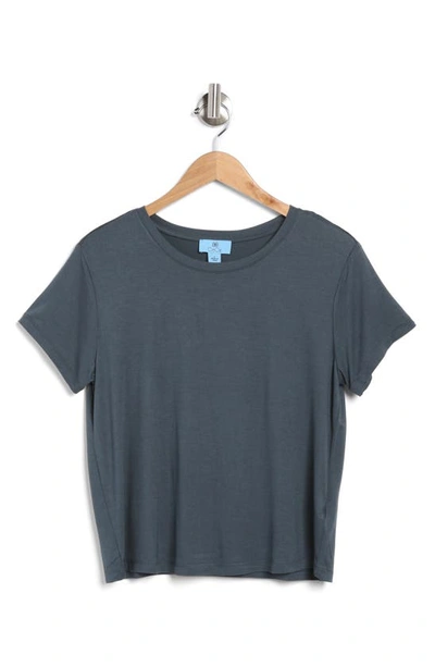Cece Boxy Crop T-shirt In Blue Slate