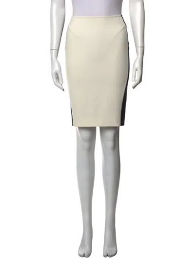 Pre-owned Cedric Charlier Colorblock Pattern Knee-length Skirt In Black/white