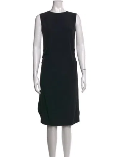 Pre-owned Cedric Charlier Crew Neck Midi Length Dress In Black