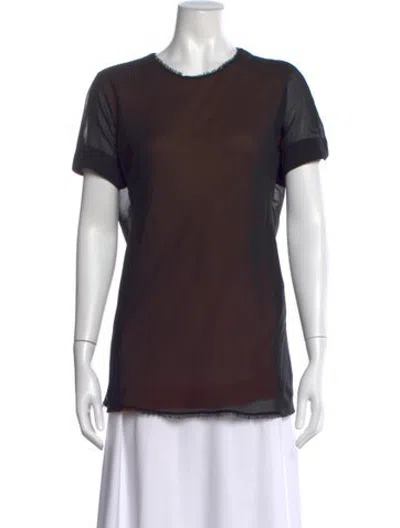Pre-owned Cedric Charlier Crew Neck Short Sleeve Top In Brown