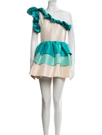 Pre-owned Celia B One-shoulder Mini Dress In Multicolor