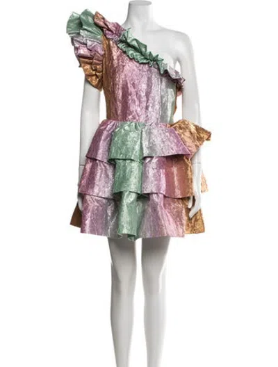 Pre-owned Celia B Patterned Mini Dress In Pink