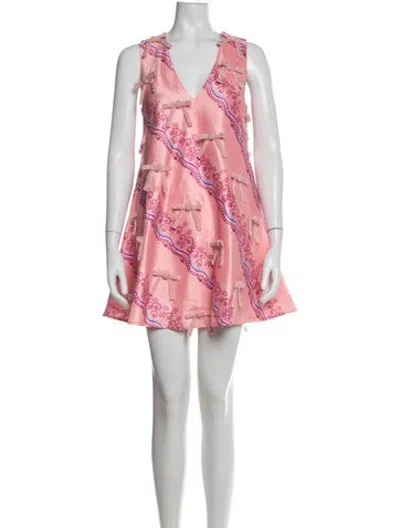 Pre-owned Celia B Printed Mini Dress W/ Tags In Pink
