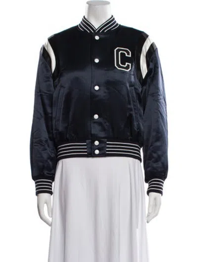 Pre-owned Celine 2023 Satin Bomber Jacket In Black