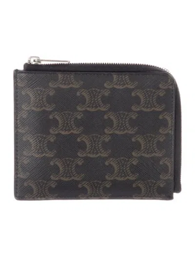 Pre-owned Celine 2024 Macadam Card Holder In Brown