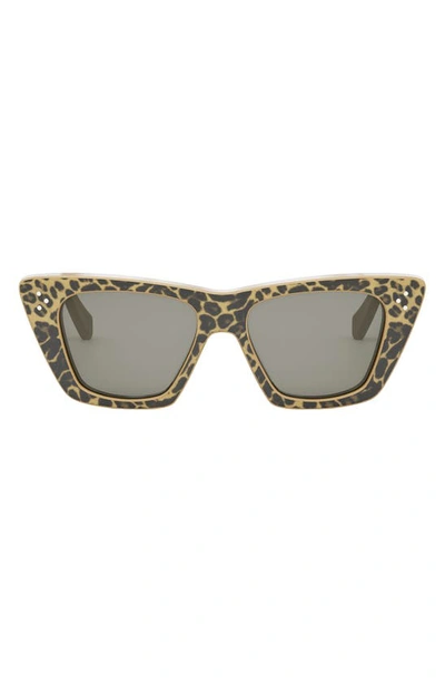 Celine 51mm Cat Eye Sunglasses In Beige/gray Solid