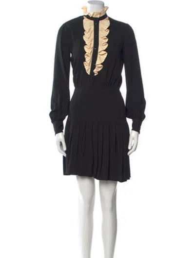Pre-owned Celine Acetate Mini Dress In Black