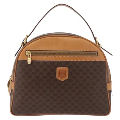 Pre-owned Celine Backpack Leather Brown Canvas Backpack Bag ()