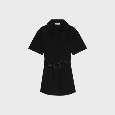 Celine Belted Mini Dress In Black