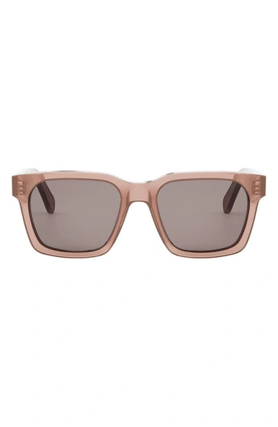 Celine Bold 3 Dots 54mm Geometric Sunglasses In Brown/brown Solid