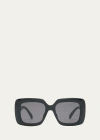 Celine Bold Three-dot Acetate Square Sunglasses In Shiny Black
