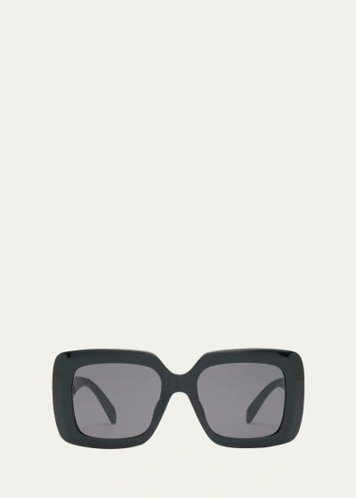 Celine Bold Three-dot Acetate Square Sunglasses In Black