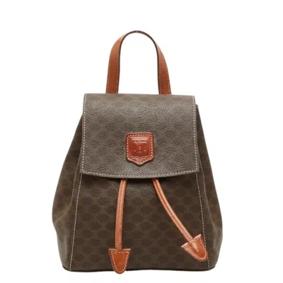 Pre-owned Celine Brown Pvc Leather Backpack ()