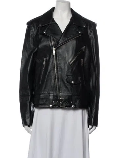 Pre-owned Celine Calfskin Biker Jacket W/ Tags In Black
