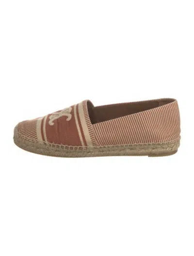 Pre-owned Celine Canvas Striped Espadrilles In Brown