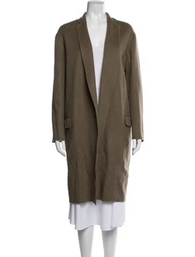 Pre-owned Celine Cashmere Coat In Green