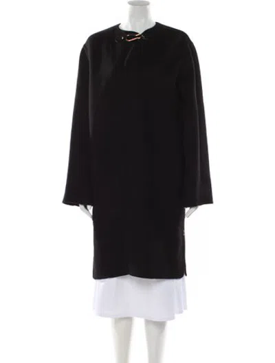 Pre-owned Celine Cashmere Faux Fur Coat W/ Tags In Black