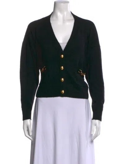 Pre-owned Celine Cashmere V-neck Sweater In Black