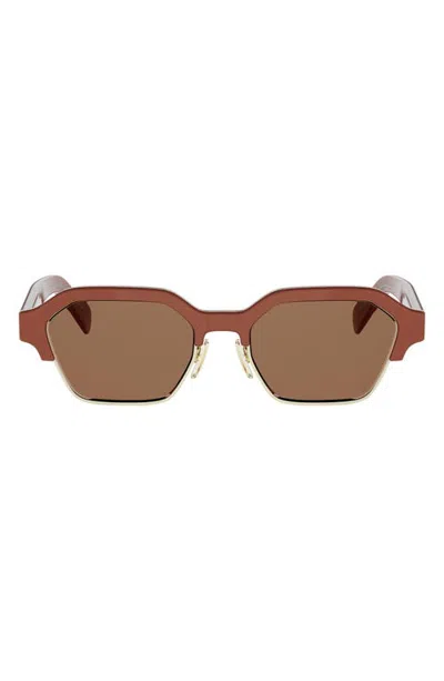 Celine Combi 53mm Geometric Sunglasses In Brown