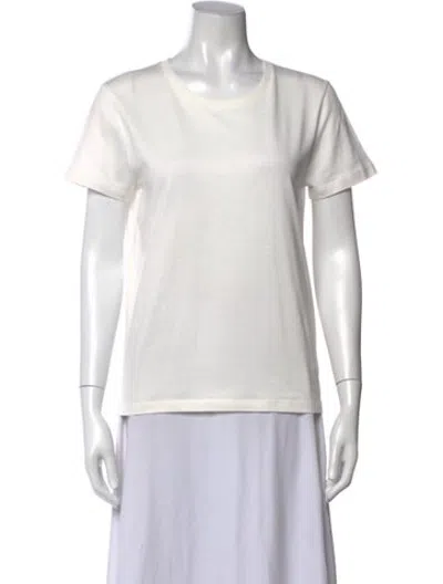 Pre-owned Celine Crew Neck Short Sleeve T-shirt In White