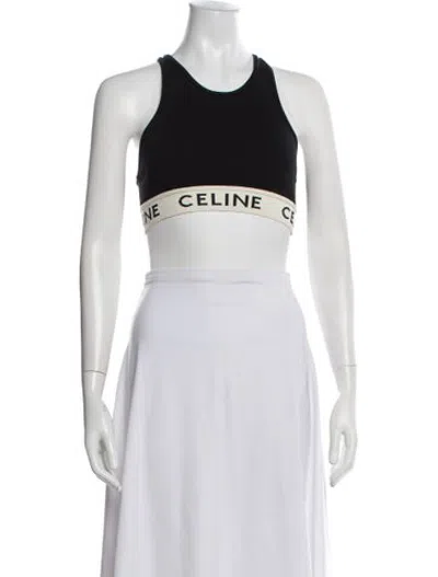 Pre-owned Celine Crew Neck Sleeveless Sports Bra In Black