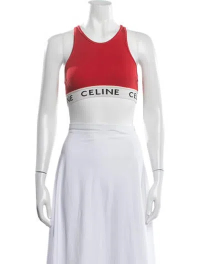 Pre-owned Celine Crew Neck Sleeveless Sports Bra In Black