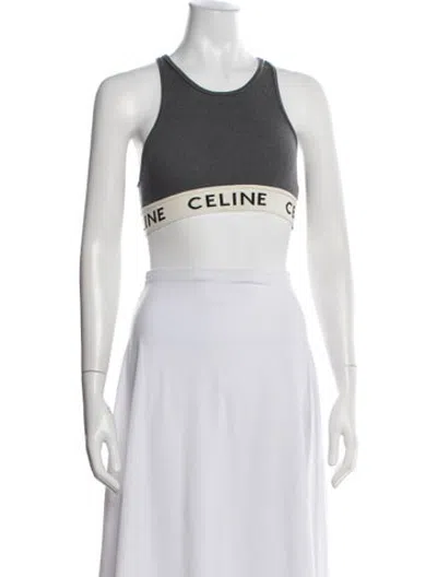 Pre-owned Celine Crew Neck Sleeveless Sports Bra In Grey
