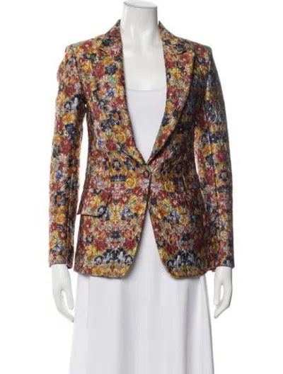 Pre-owned Celine Floral Print Blazer In Yellow