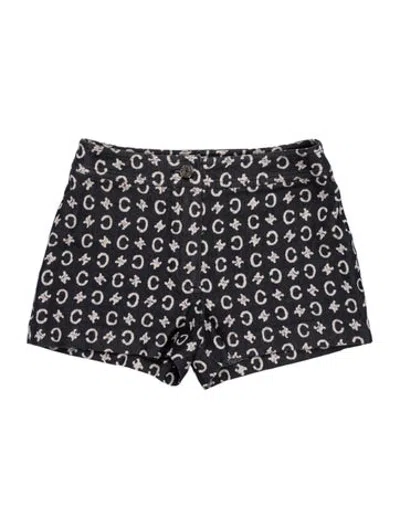 Pre-owned Celine Graphic Print Mini Shorts In Blue